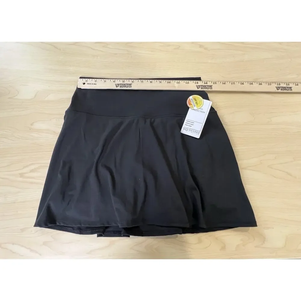 90 Degree by Reflex Black Athletic Skort M UPF 50+ Stretch Tennis Golf NWT